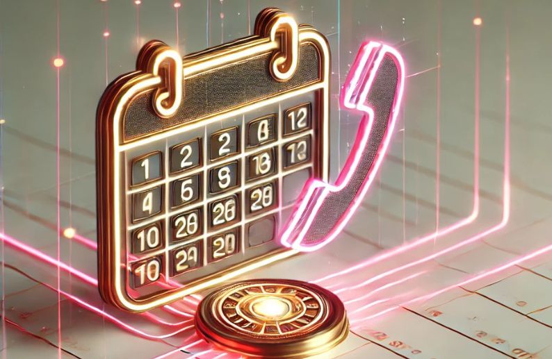 calendario y teléfono que representa el acceso a agendar una llamada